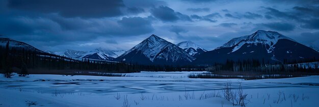 Photo tranquil snowcovered mountain landscape