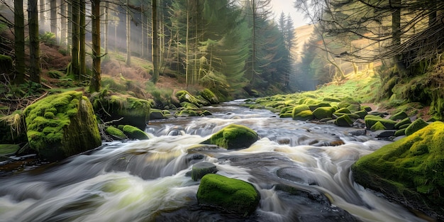 Tranquil Stream Amidst Greenery