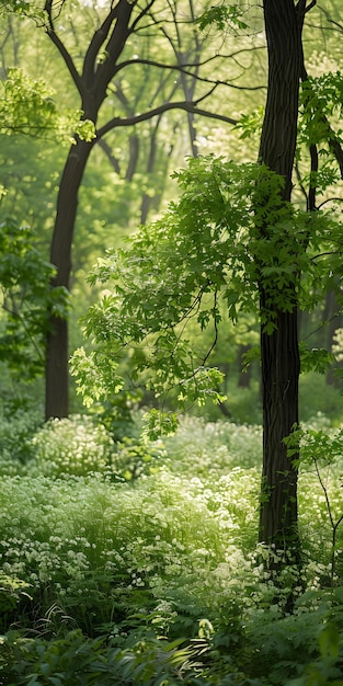 Tranquil Sunlit Woodland