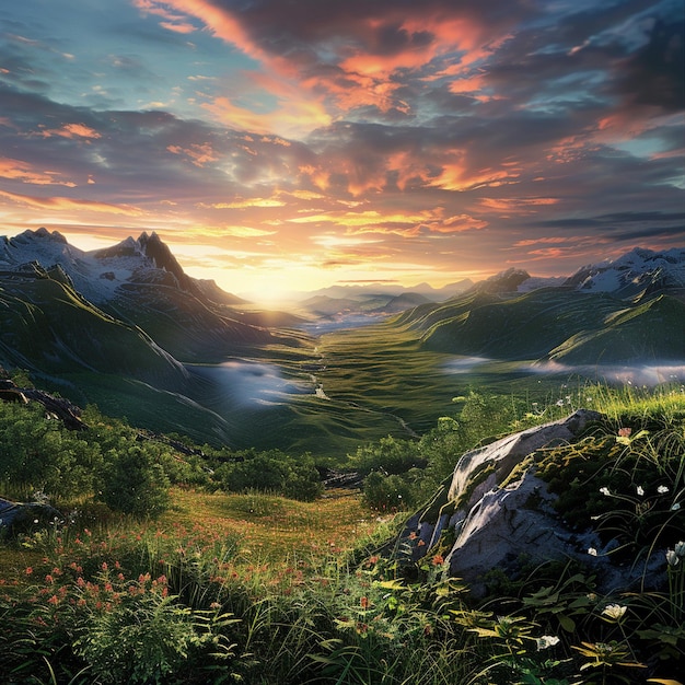 Tranquil Sunrise Panorama of Haanja Highlands Valley