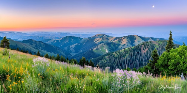 Tranquil Sunset Mountains