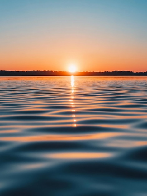 Photo tranquil sunset over serene water natures peaceful reflection