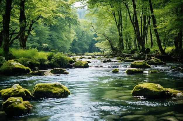 Tranquil Torrents Gentle Flowing Waters