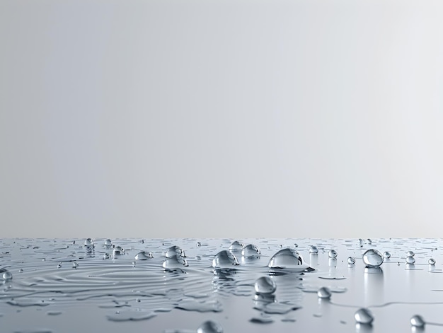 Tranquil Water Droplets on a Pristine White Background