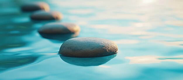 Tranquil Water with Stepping Stones