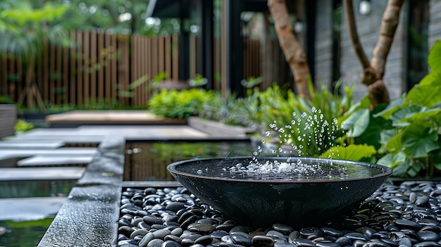 Tranquil Zen Haven Serene Water Feature