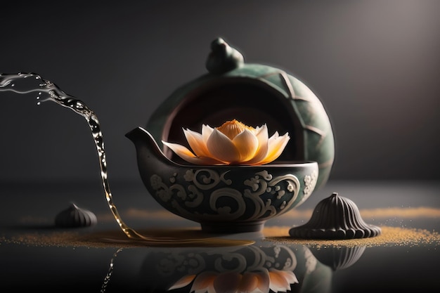 Tranquility in motion yogainspired still life photography AI generated