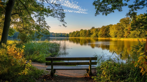 Photo the tranquility of nature provides a perfect escape from daily stress