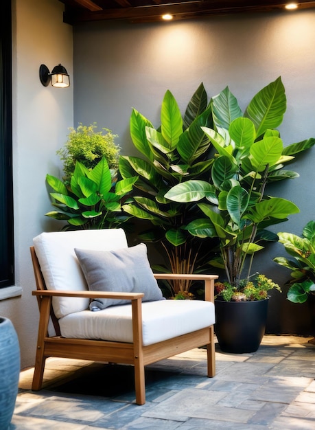 the tranquility of a sunfilled room adorned with lush indoor plants creating a harmonious indoor