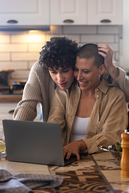 Trans couple spending time together