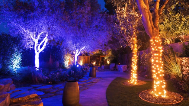 Photo transform your backyard into a celebration oasis with dazzling light shows that enhance