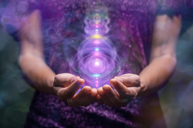 Photo transformative healing reiki energy emanating