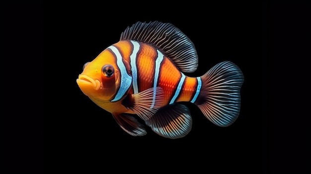 Translucent clownfish on transparent background