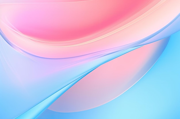 Translucent pastel smooth background with abstract multi colored waves and curves Ai generative