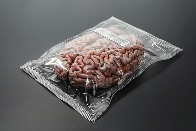 Photo translucent ziplock bag with human part studio photo