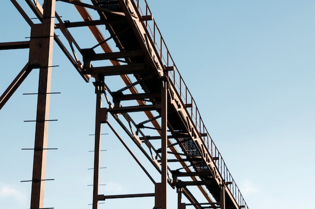 Transmission pipeline on blue skies background