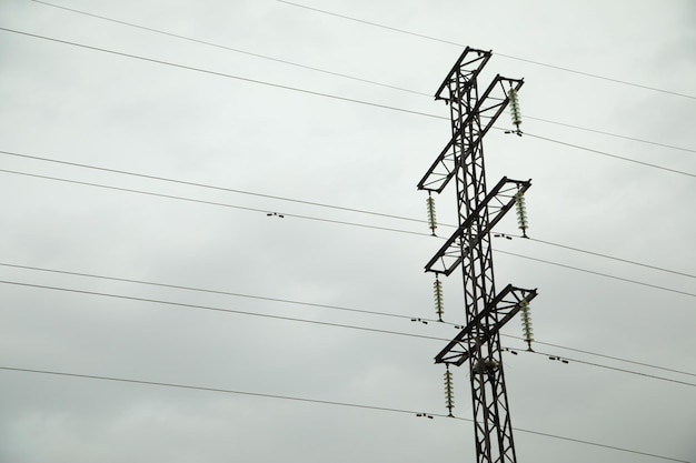 Transmission power line High voltage tower