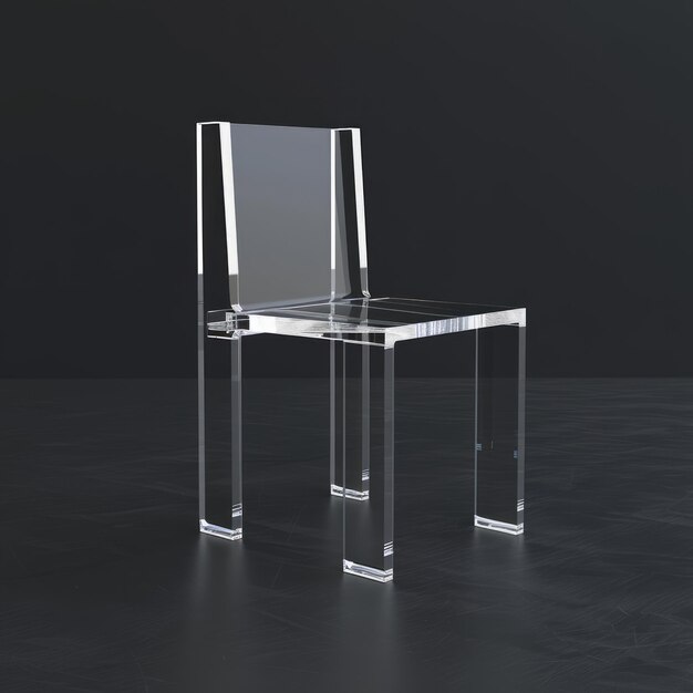 Photo transparent acrylic chair on a black background