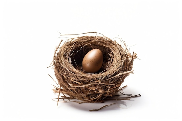 Transparent Background Bird Nest with Egg AI