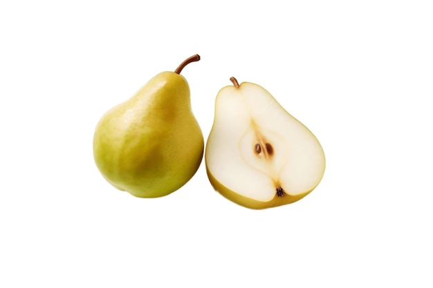 Transparent Background Isolated Pear and Half Pear Slice Generative Ai