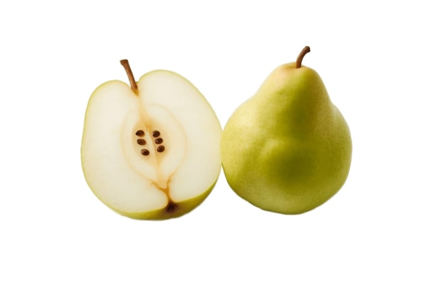 Transparent Background Isolated Pear and Half Pear Slice Generative Ai