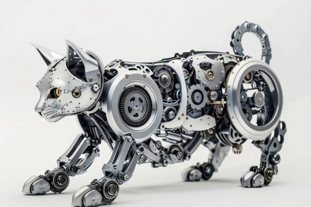 Photo transparent background mechanical cat