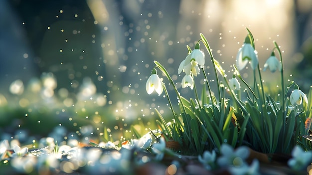 transparent background with isolated white flowers in the grass