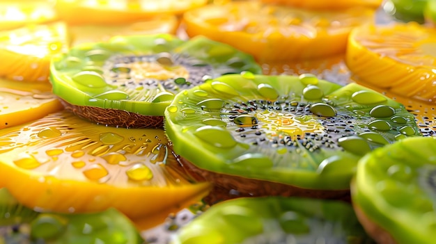 transparent background with isolated yellow and green flowers and a green banana