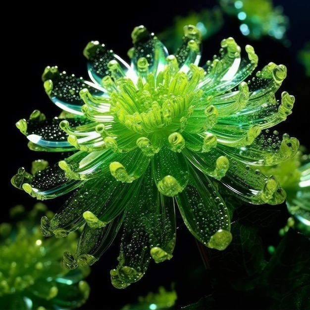 transparent crystal fluorescent green chrysanthemumtr