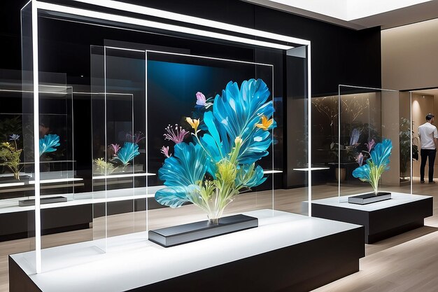 Photo transparent elegance oled window art for interactive retail experiences