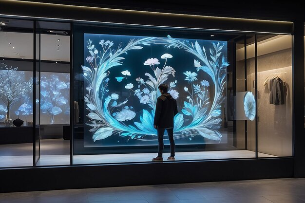 Photo transparent elegance oled window art for interactive retail experiences