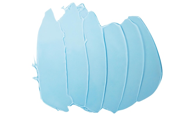 Transparent gel of blue color on a white background isolated