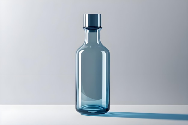 Photo transparent glass bottle illustration by artificial intelligence