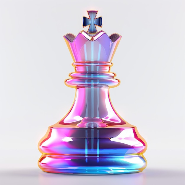 A transparent glass chess piece resembling a sparkling effect Generative AI