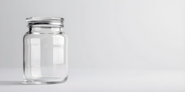 Photo transparent glass container on a white background concept glass containment transparent objects white background product photography