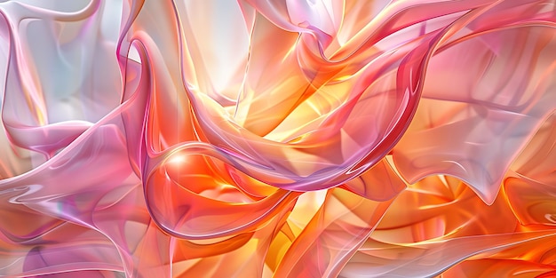 Transparent Glass and Glowing Fractals in Abstract Art