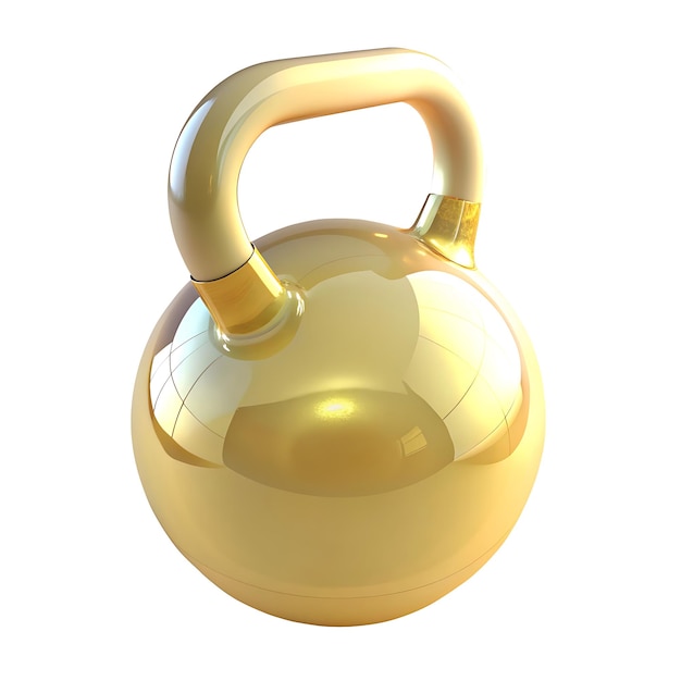 transparent glass kettlebell 3d style white background