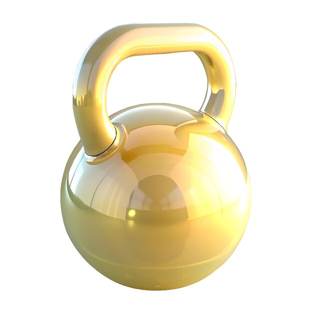 transparent glass kettlebell 3d style white background