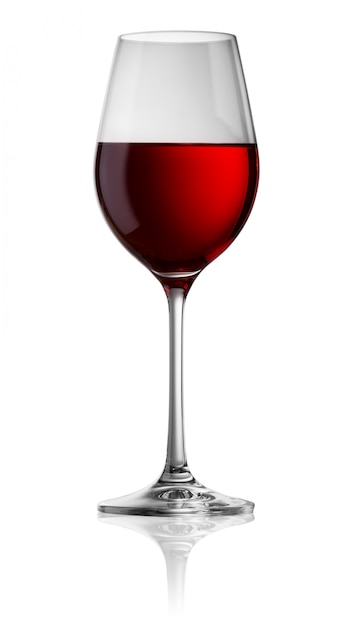 Transparent glass of red wine