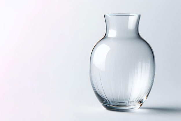 Photo a transparent glass vase space for text