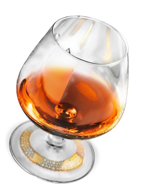 Transparent Glass with whiskey isolated on white