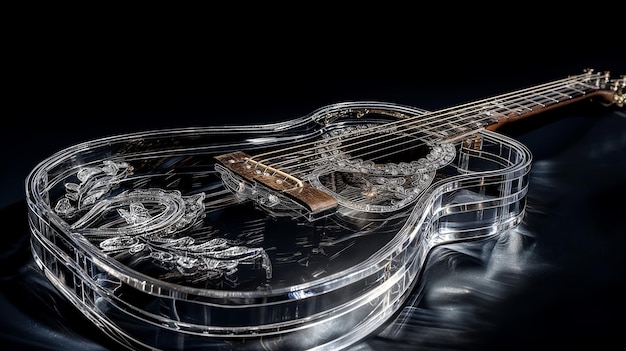 Photo transparent guitar kirilian photography