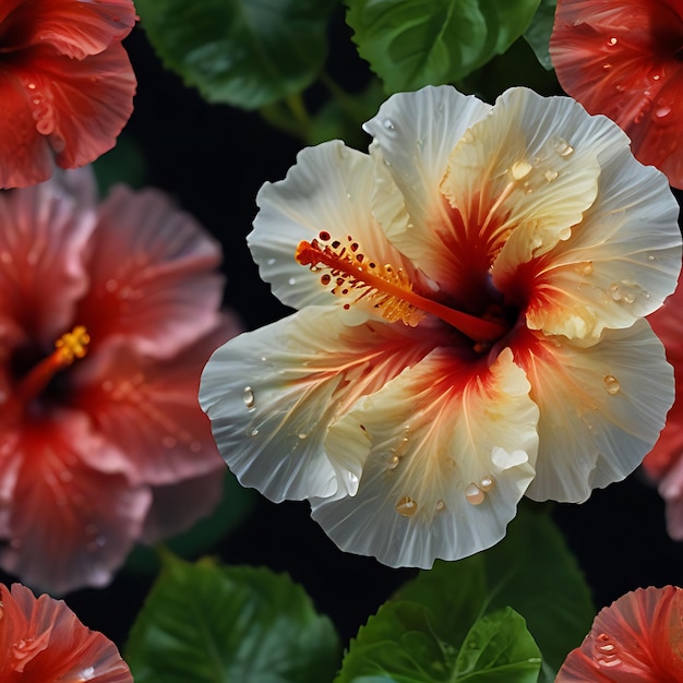 transparent hibiscus flowers genaratyed by AI