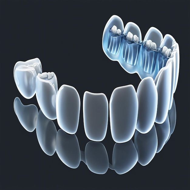 Photo transparent invisalign braces or invisible retainer