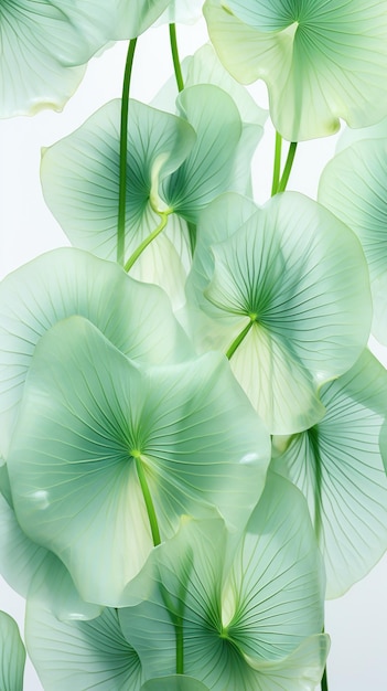 transparent lotus leaves pattern isolated background Created with generative Ai