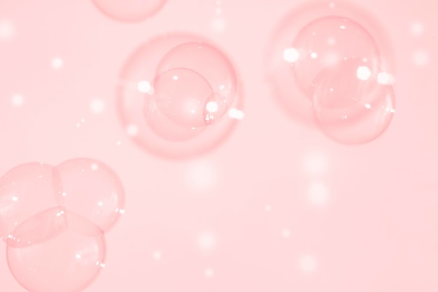 Transparent Pink Soap Bubbles Texture Background Soap Sud Bubbles Water