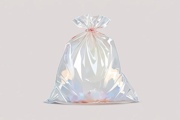 Photo transparent plastic bag isolated on light background