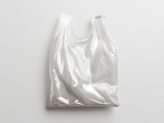 Photo transparent plastic bag mockup