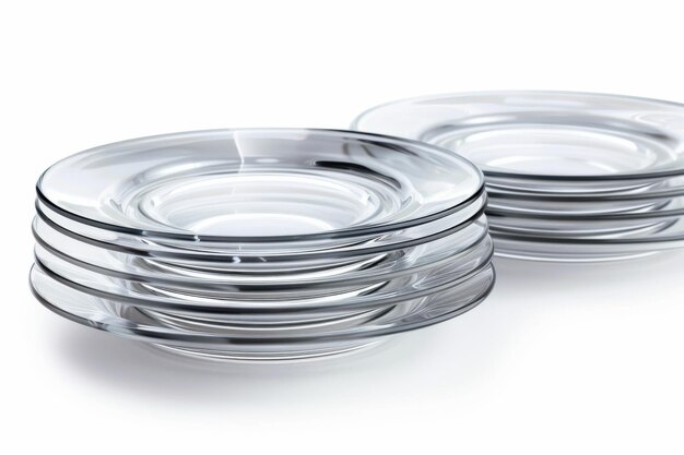 Transparent Plates Isolated In Transparent Background