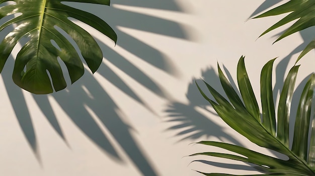 transparent shadow overlay featuring palm leaves and sunlight reflections